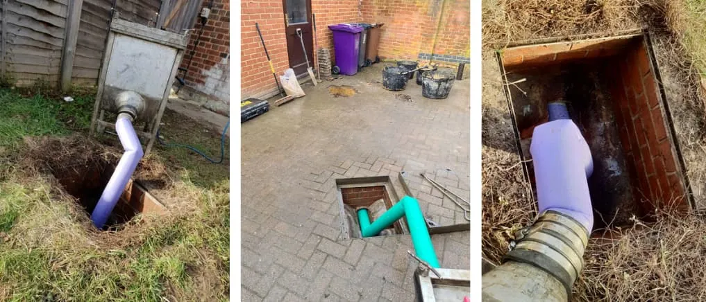 Trenchless no-dig drain lining being installed at residential and commercial properties in Glasgow.
