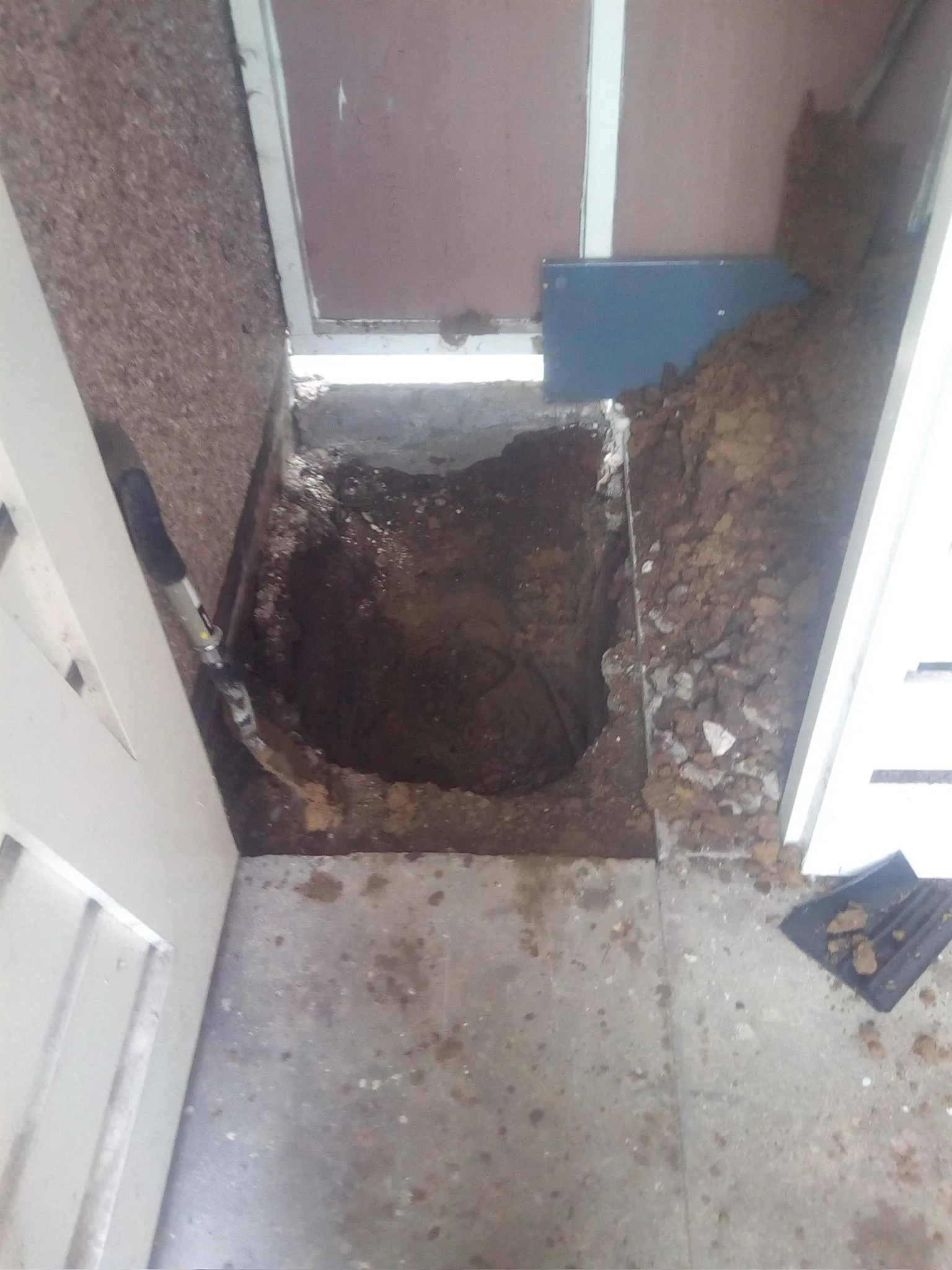 Excavation for drain repairs in Macclesfield