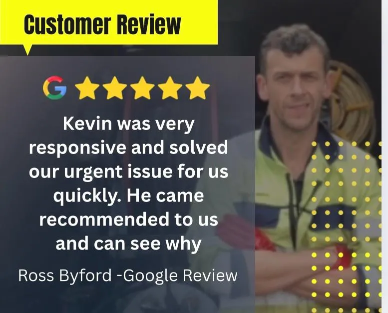 Google 5-star customer review for KO Drainage, praising quick and responsive service.