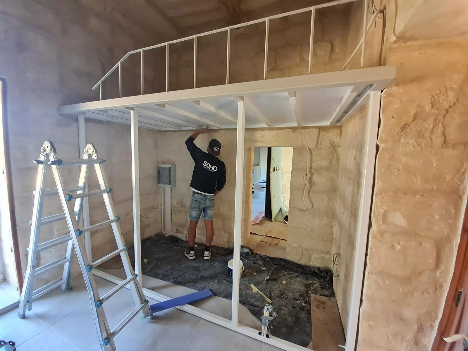 Bespoke steel mezzanine floor installation by RA Steelworks Services LTD