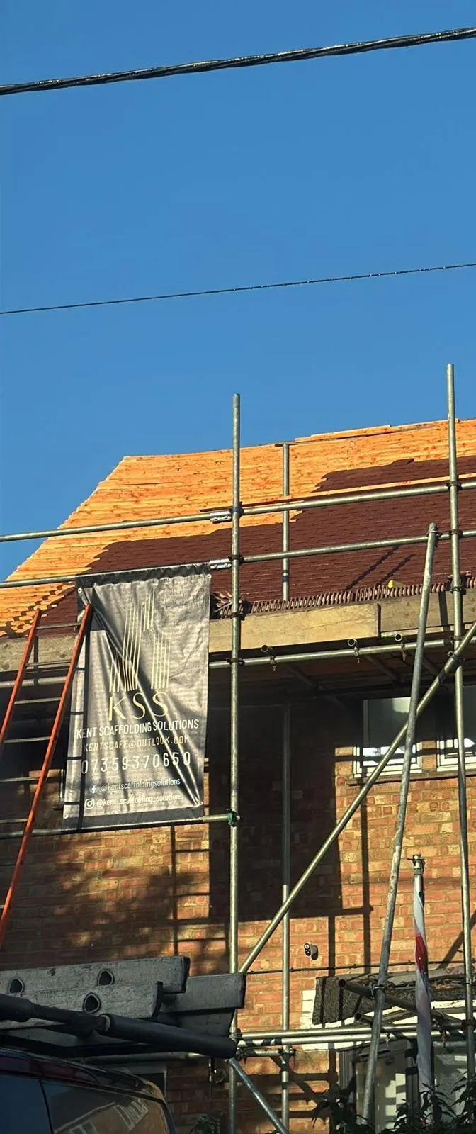 Pitched roof replacement with timber battens and new tiling on a residential property in Kent
