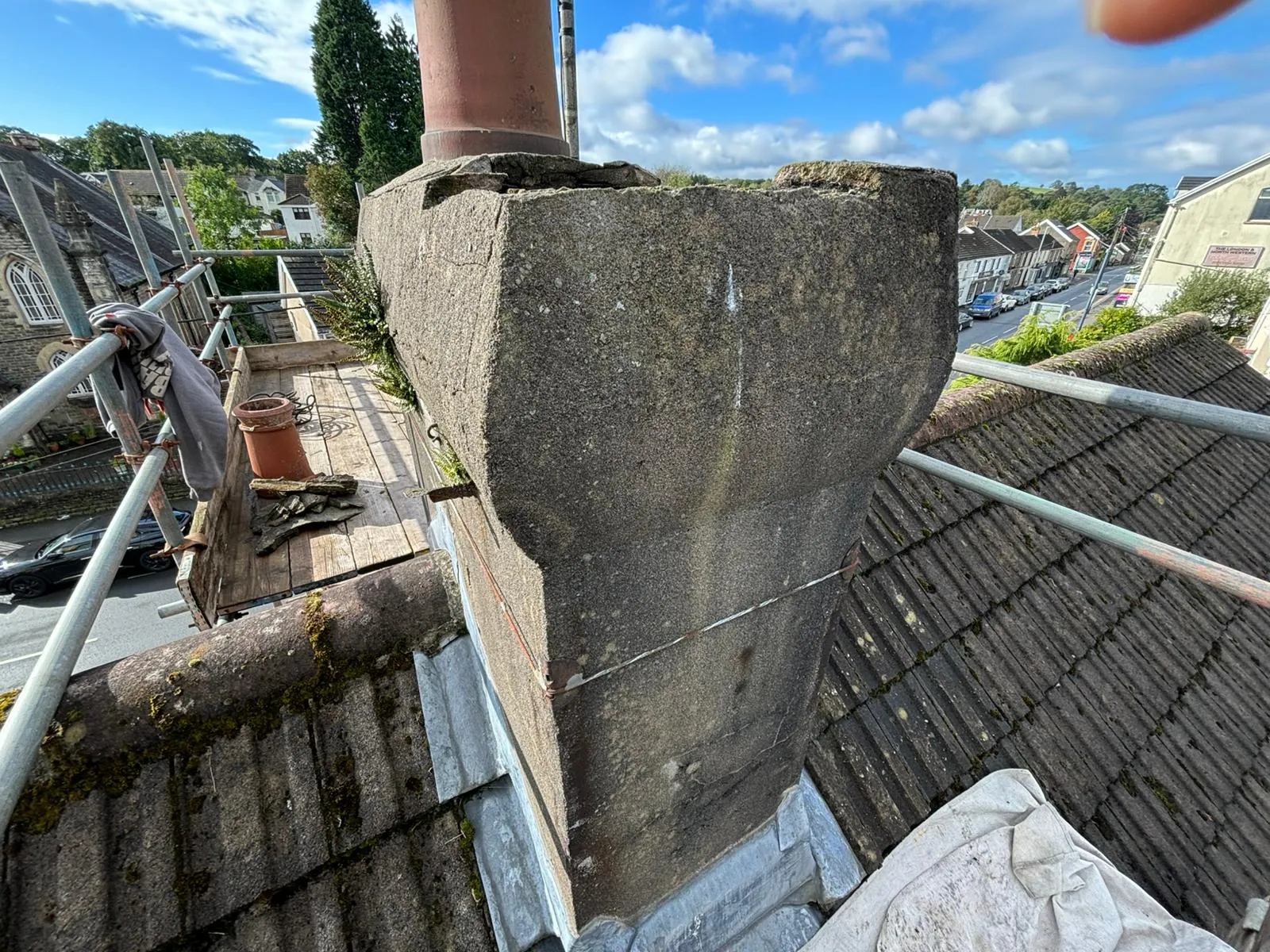 Expert chimney pot rebedding and chimney stack repairs in Gloucestershire by PRS Roofing
