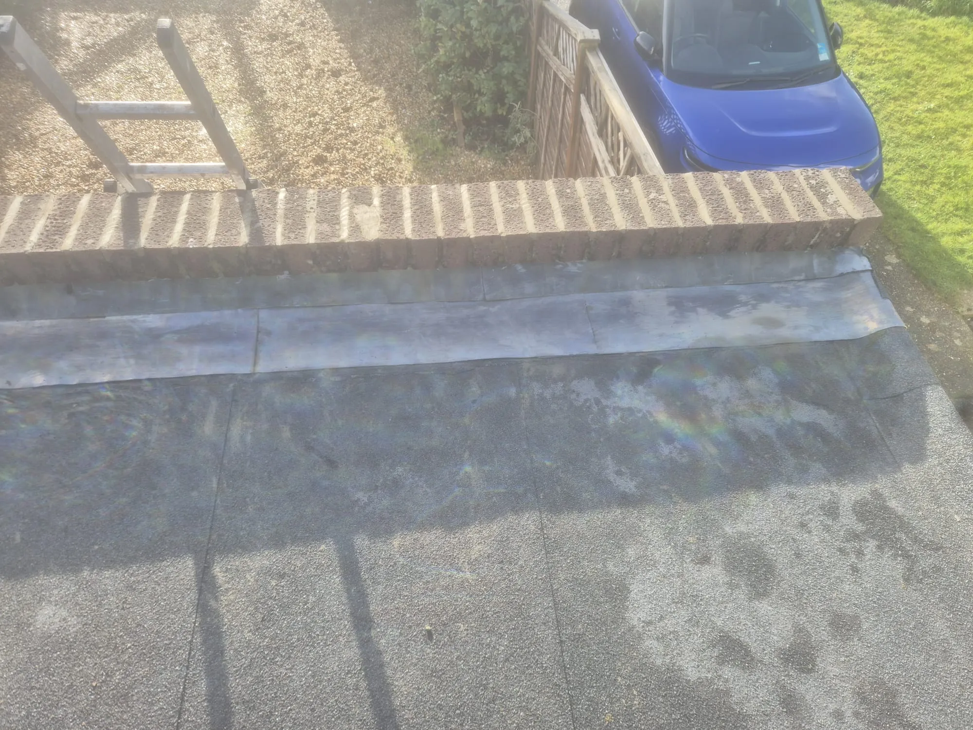 Lead flashing and felt roofing on a flat roof in Portsmouth