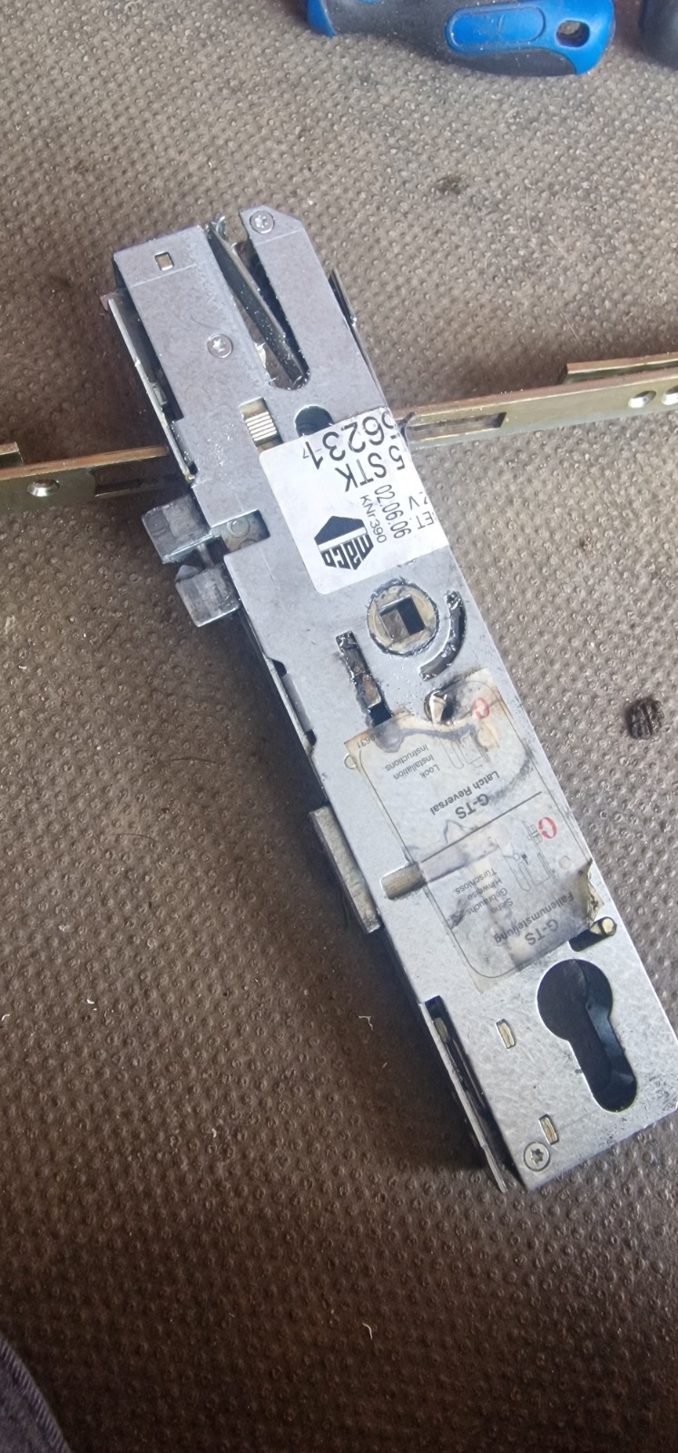 A MACO G-TS multi-point lock gearbox for uPVC door repairs