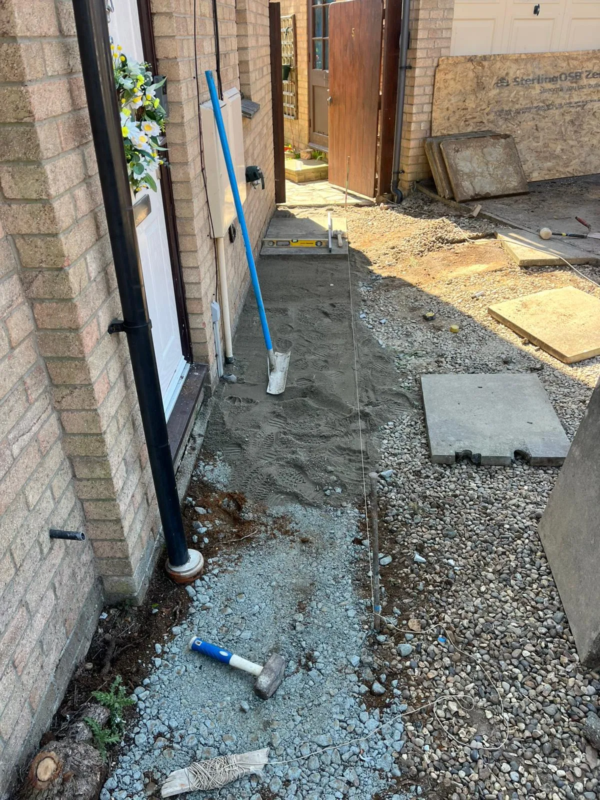 Expert groundworks and paving preparation in Felixstowe by FLEX PROPERTY SERVICES.