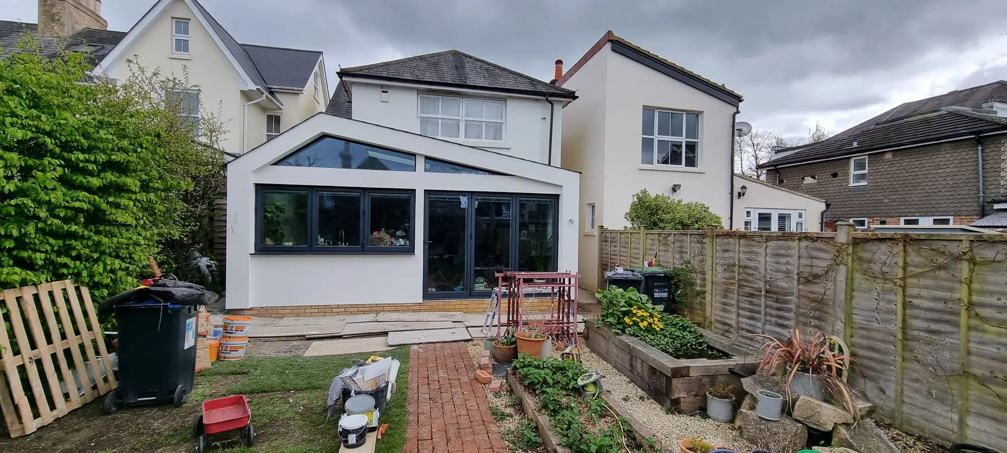 High-quality external rendering on a modern home extension.