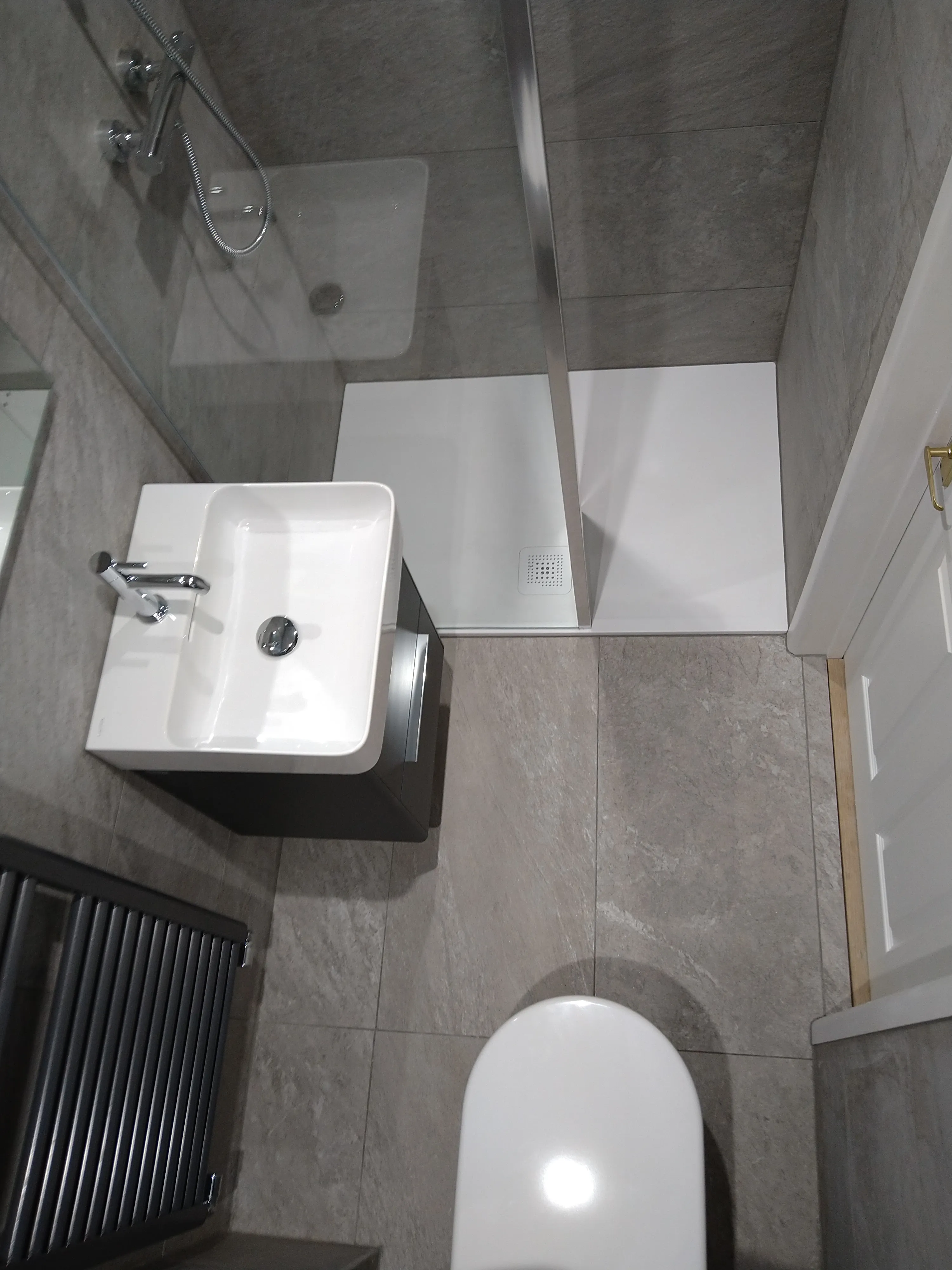 Bespoke walk-in shower and luxury bathroom installation by Sands & Vossen in Devon.