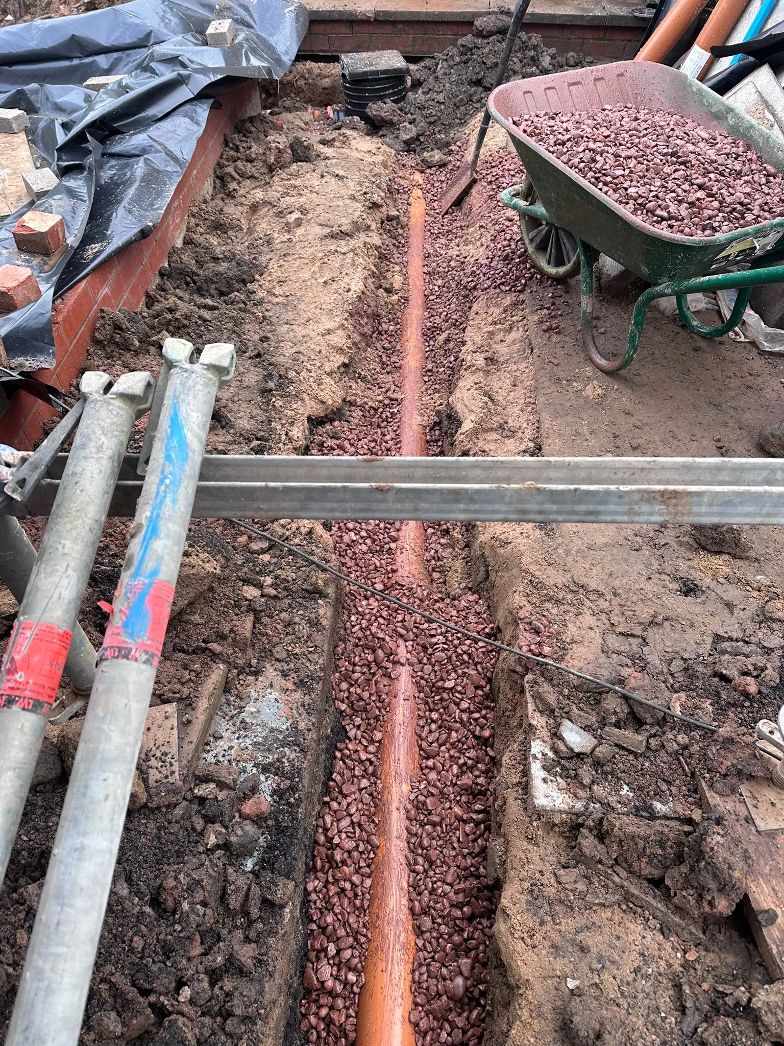 Drainage pipe repair and excavation work in Macclesfield by I Dig Drains and Watermains.