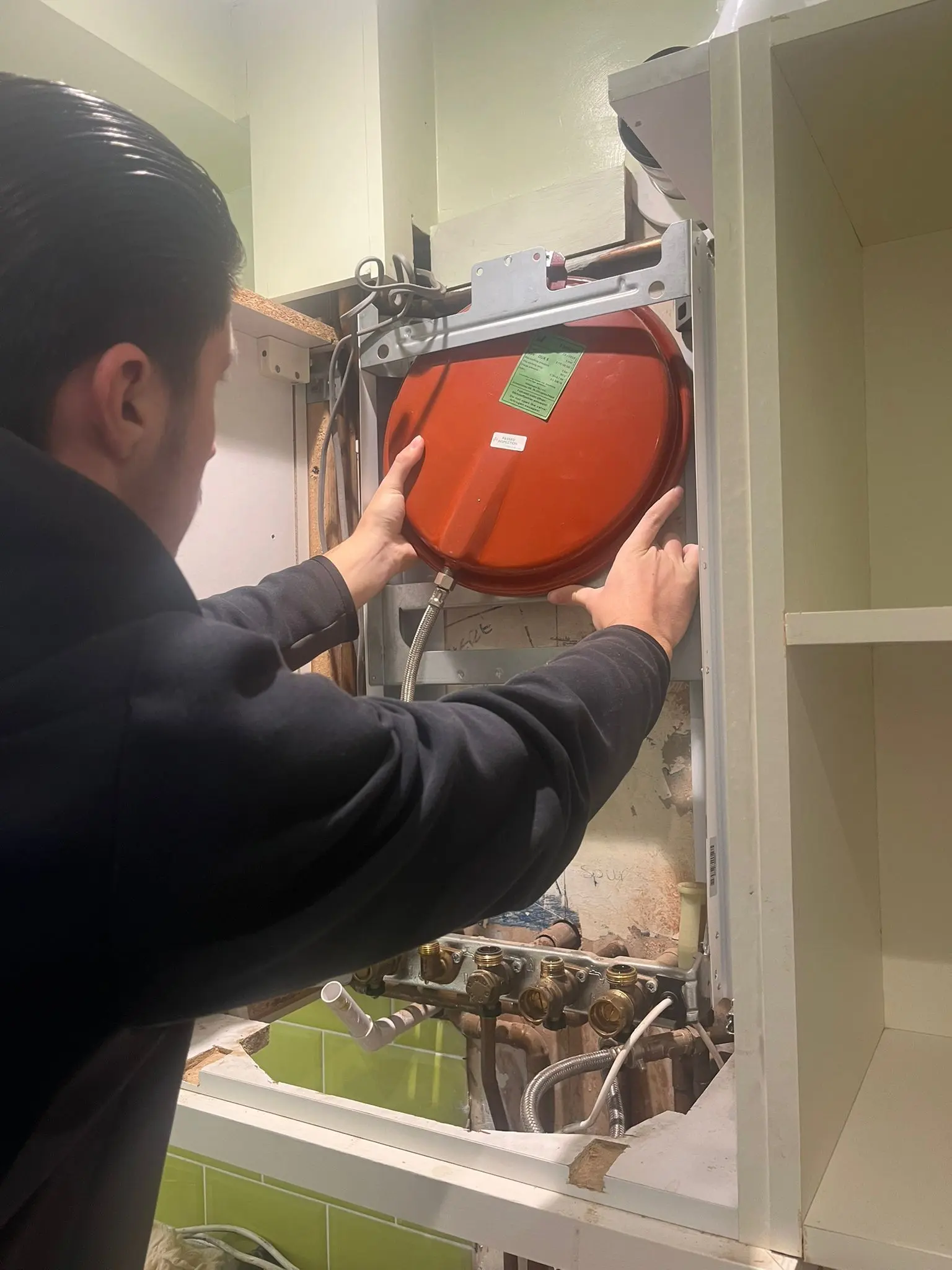 Gas Safe engineer performing emergency boiler repairs in Wolverhampton