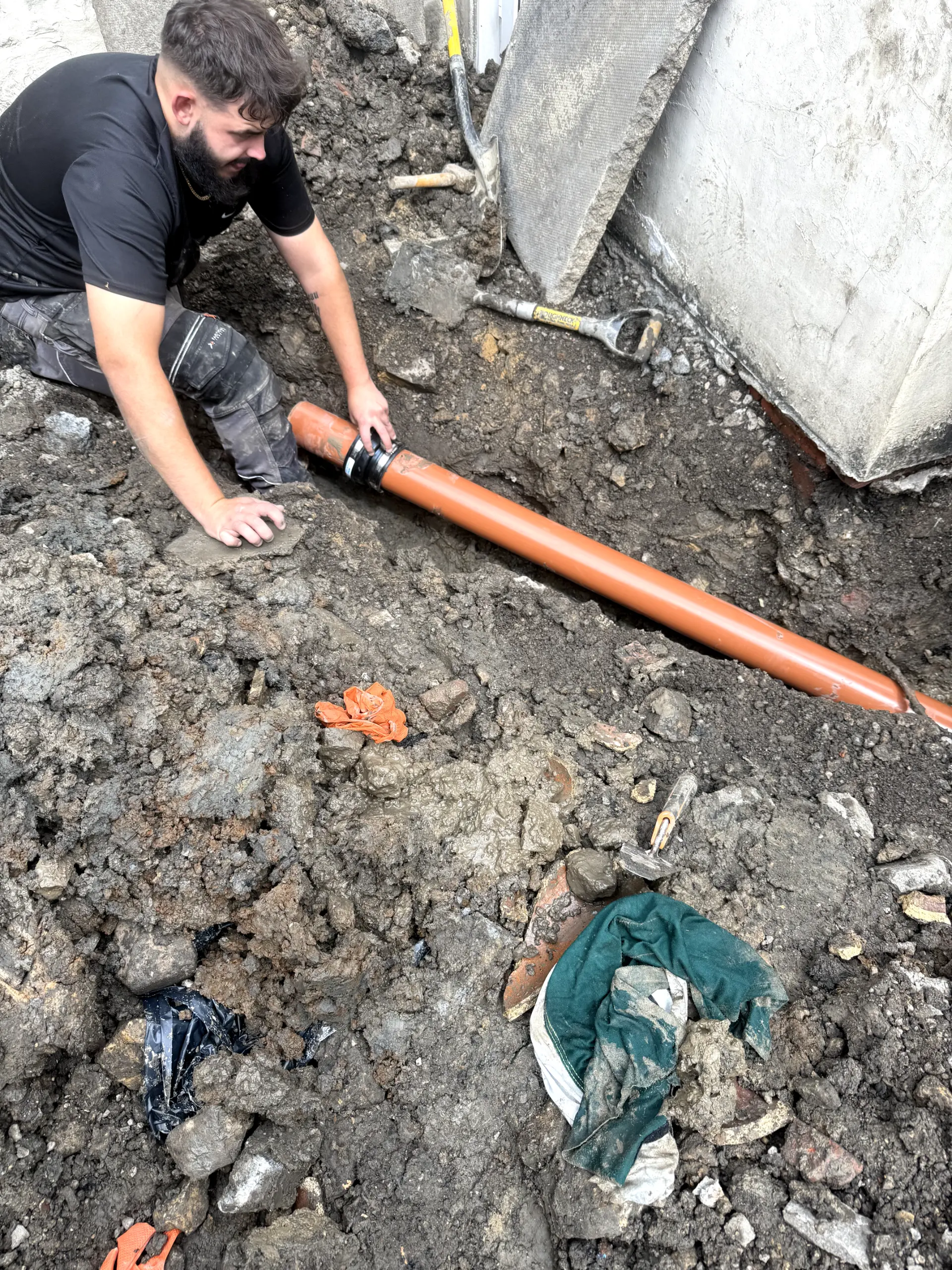 Professional drain excavation and replacement in Darwen by WGS Services engineers.