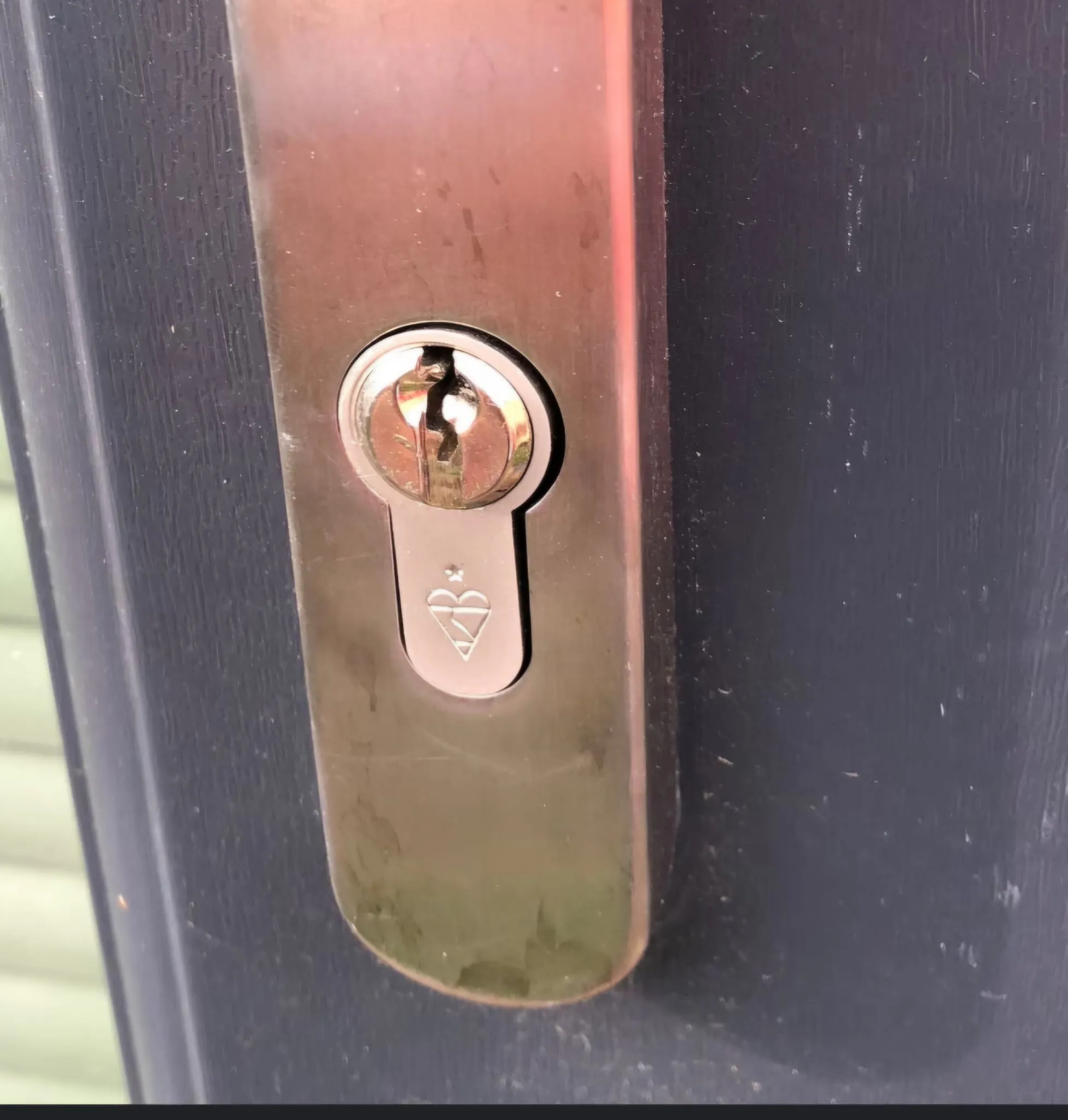 High-security Euro cylinder door lock on a modern composite door
