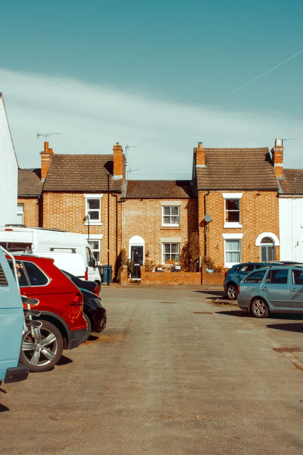 Traditional brick terraced houses representing existing dwellings in Yorkshire that need domestic EPCs and PAS 2035 retrofit assessments.