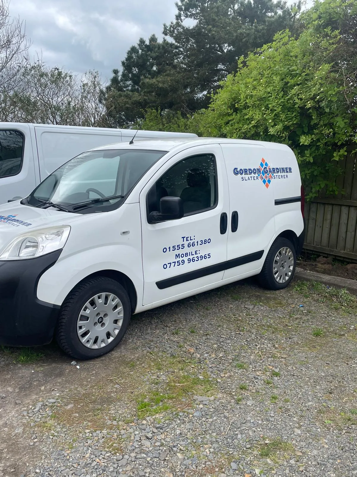 Gordon Gardiner Slater & Plasterer branded company van