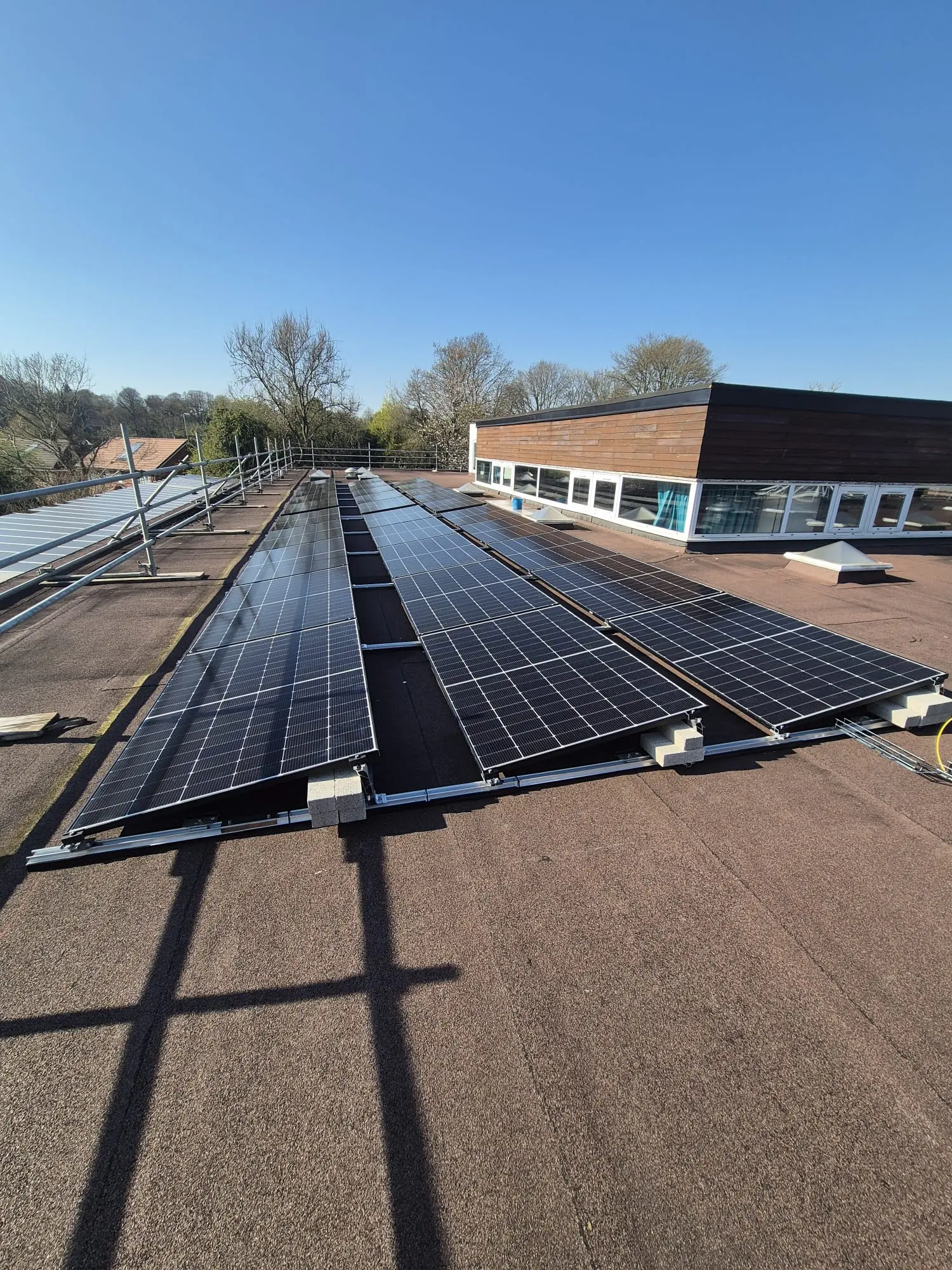 Commercial solar setup representing local business infrastructure in Warrington