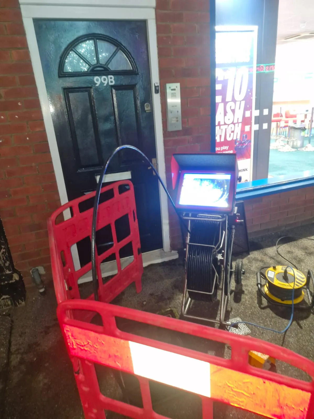 CCTV drain survey equipment being used for a drain inspection by Roberts Drainage Ltd.