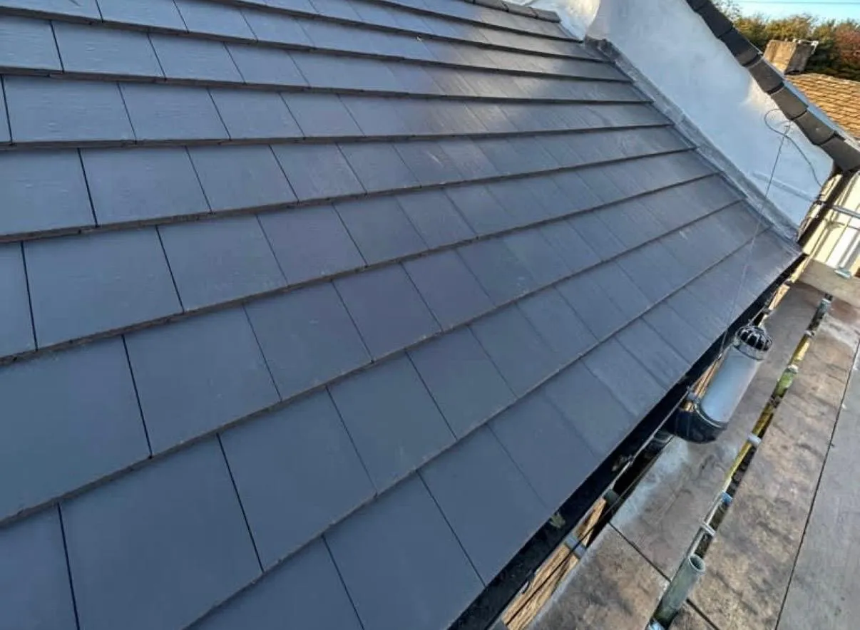 Professional new tiled roof installation by Tyler’s Roofing Services.