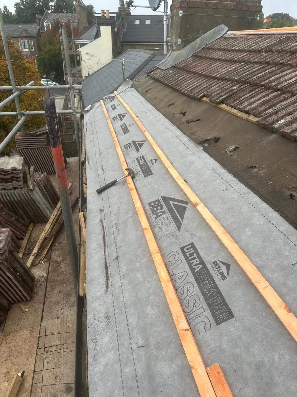 Professional re-roofing and membrane installation by First Choice Roofing Kent in West Malling.