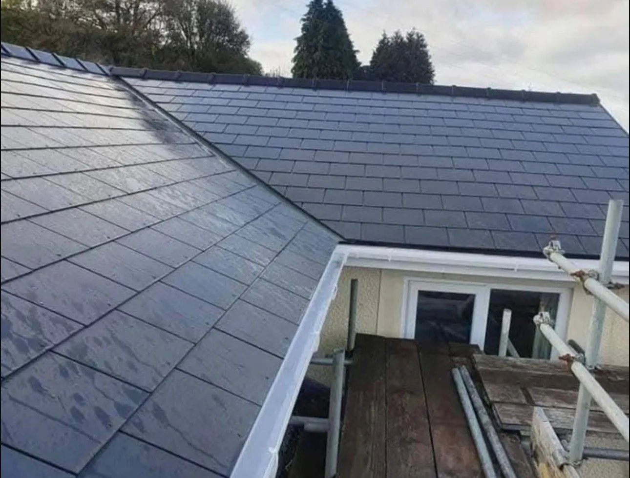 New slate roof installation in Kent by Century Roofing and Building