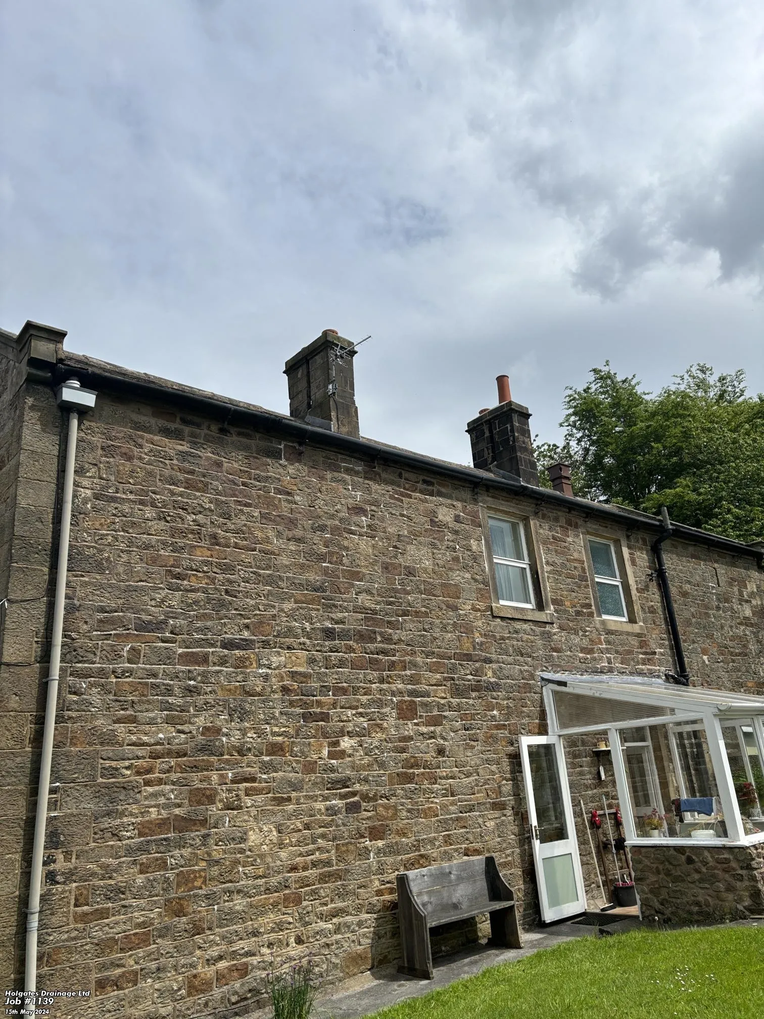 Exterior of a stone-built house in Blackburn, highlighting areas for potential rodent proofing and CCTV drain inspections.