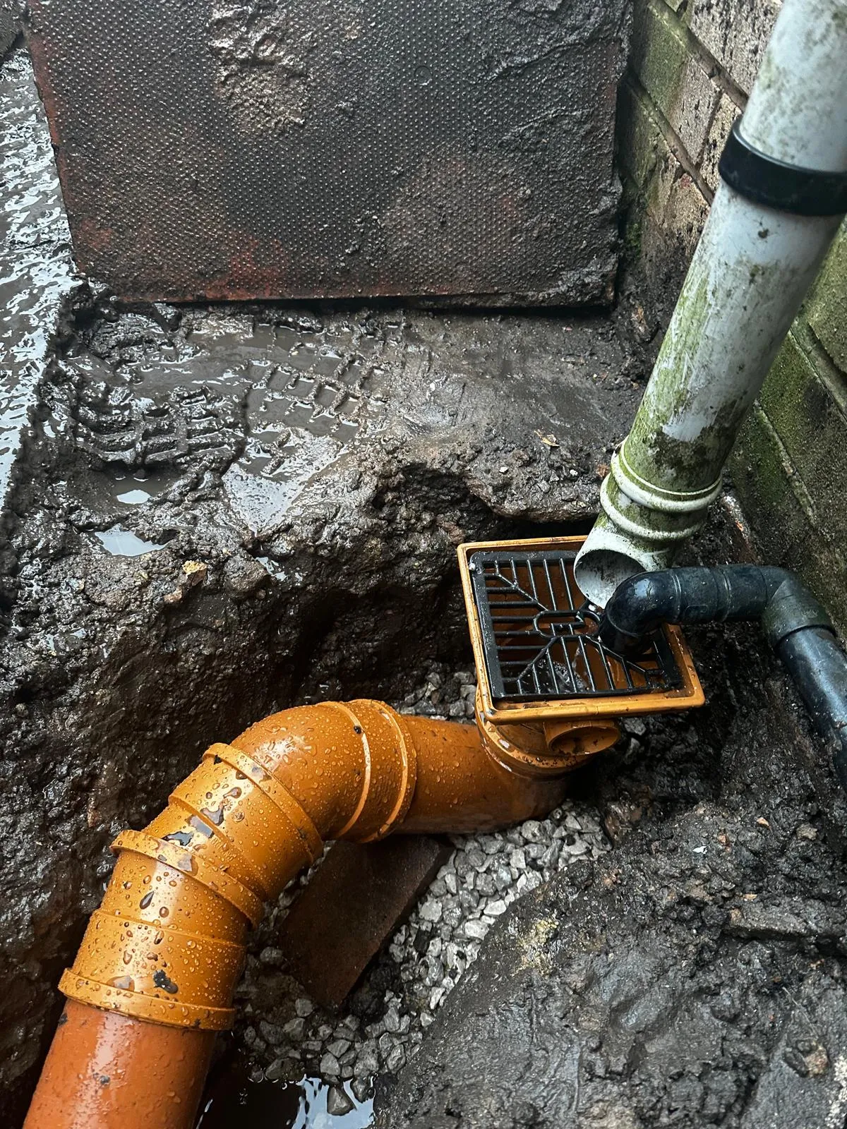 New drainage gully and pipe installation for a property in Liverpool.