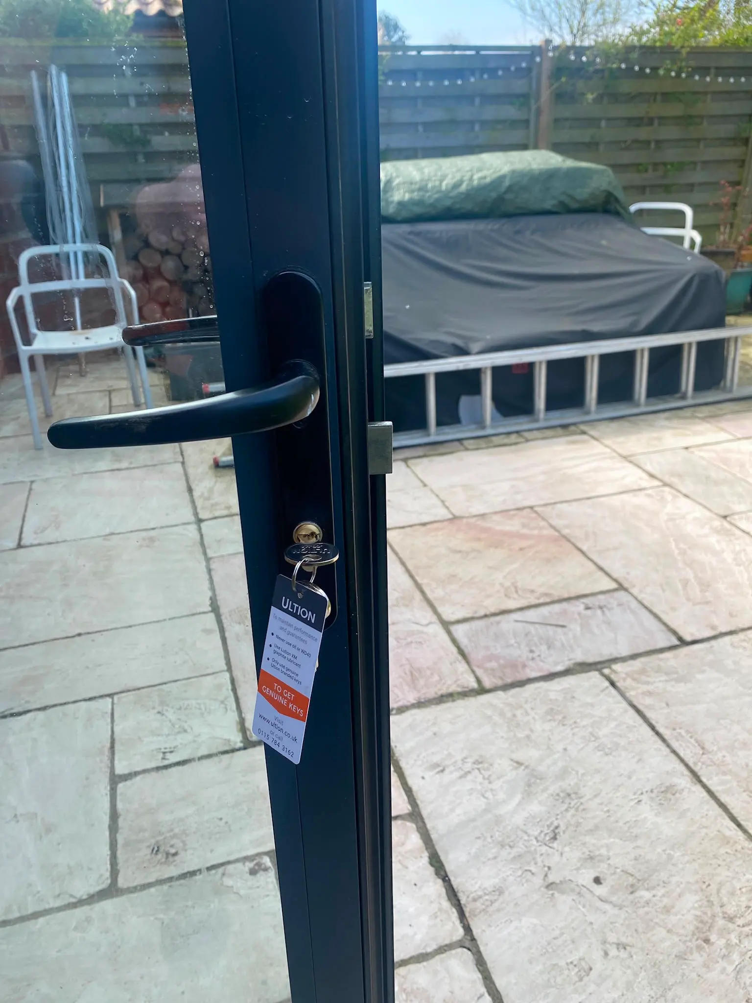 High-security Ultion anti-snap cylinder lock installed on a residential uPVC door by Locksafe York Ltd