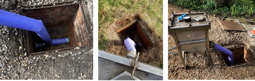 Professional no-dig drain lining and trenchless repair process being carried out by Clearflow Drainage Solutions Ltd