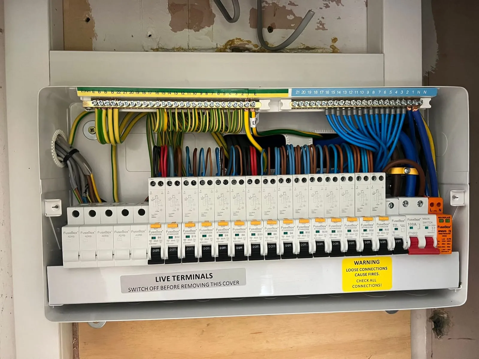 A high-quality FuseBox consumer unit installation by a professional electrician in Felixstowe.