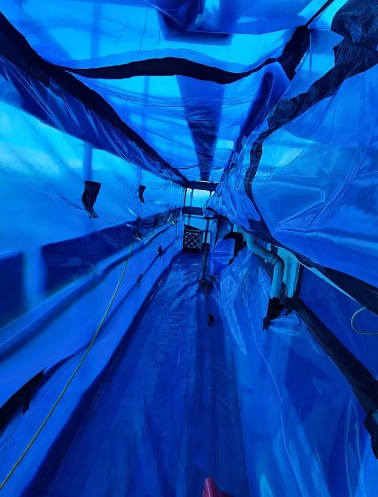 A professional asbestos containment area created by Stay Safe Environmental.