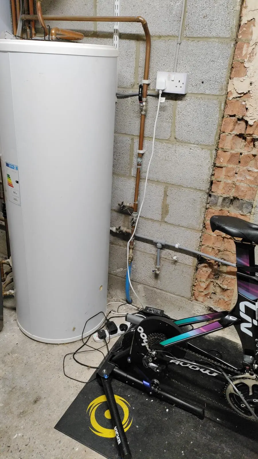 G3 unvented hot water cylinder installation in a domestic utility area