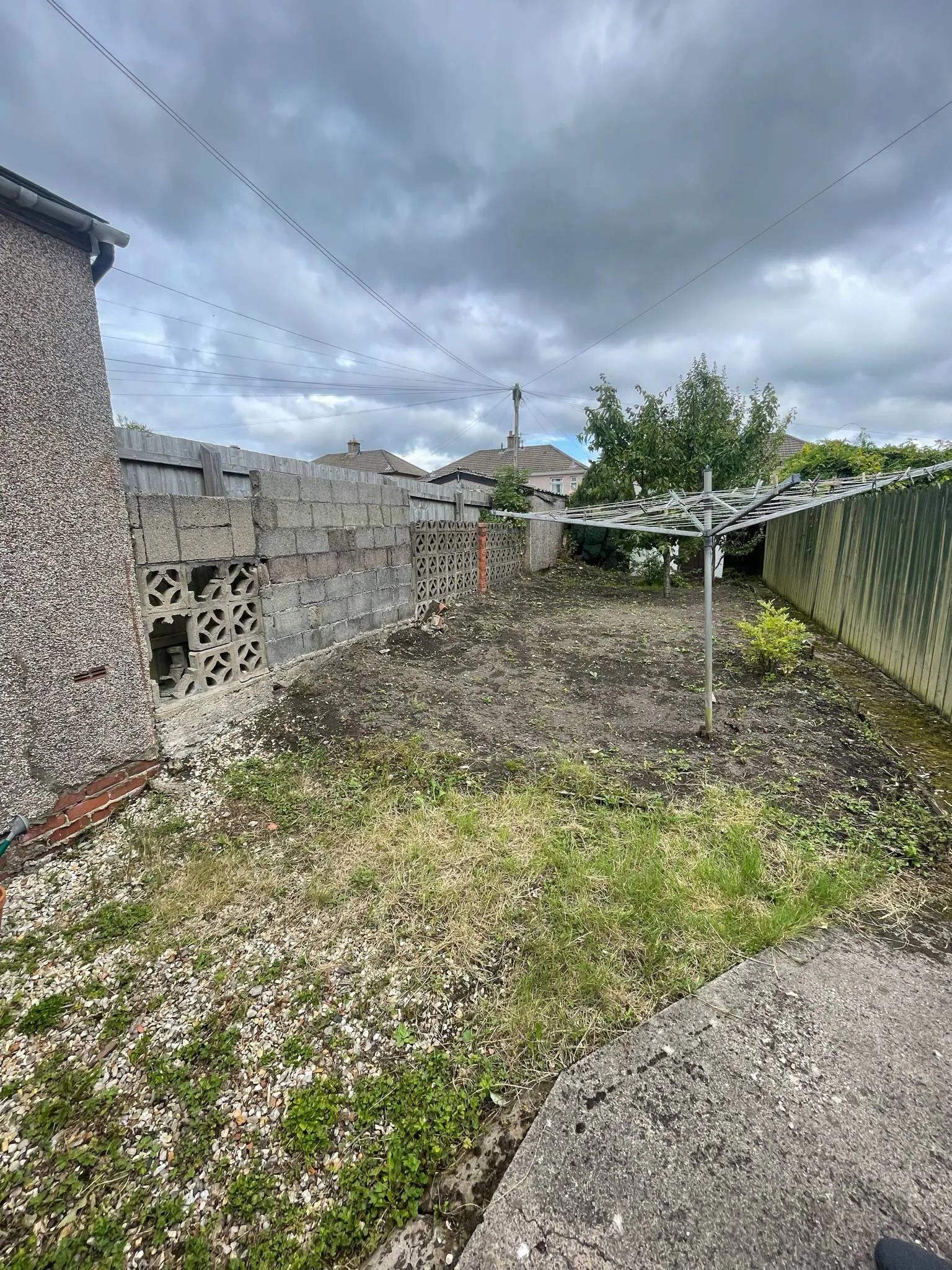 Garden clearance project showing cleared ground and boundaries by JDP Outdoor Solutions