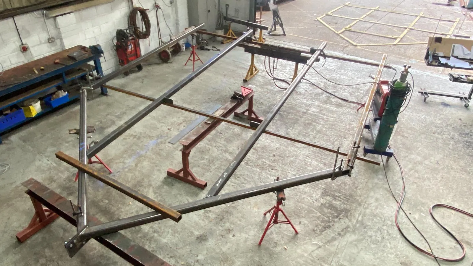 Bespoke structural steel frame fabrication at RA Steelworks Services LTD in Southampton